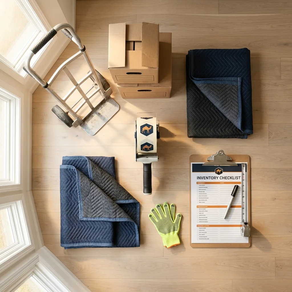 Professional moving supplies and packing materials layout for Pocahontas residential relocations
